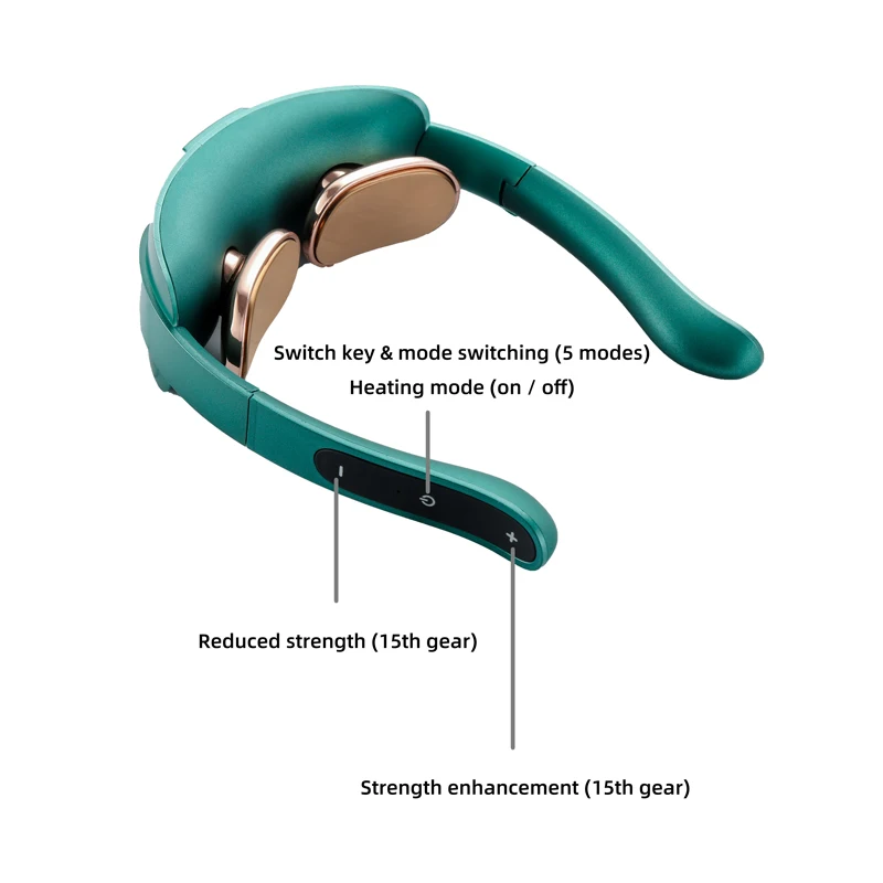 Portable Foldable Ems Heating 5 Modes Usb Powerful Pulse Neck Massage