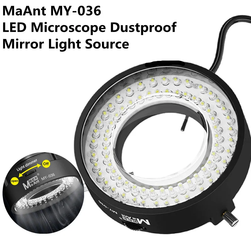 MaAnt MY-036 72 Lamp Beads Light Source for Microscope Working Diameter 62MM 78mm Dustproof  No Burning Microscope LED Lamp