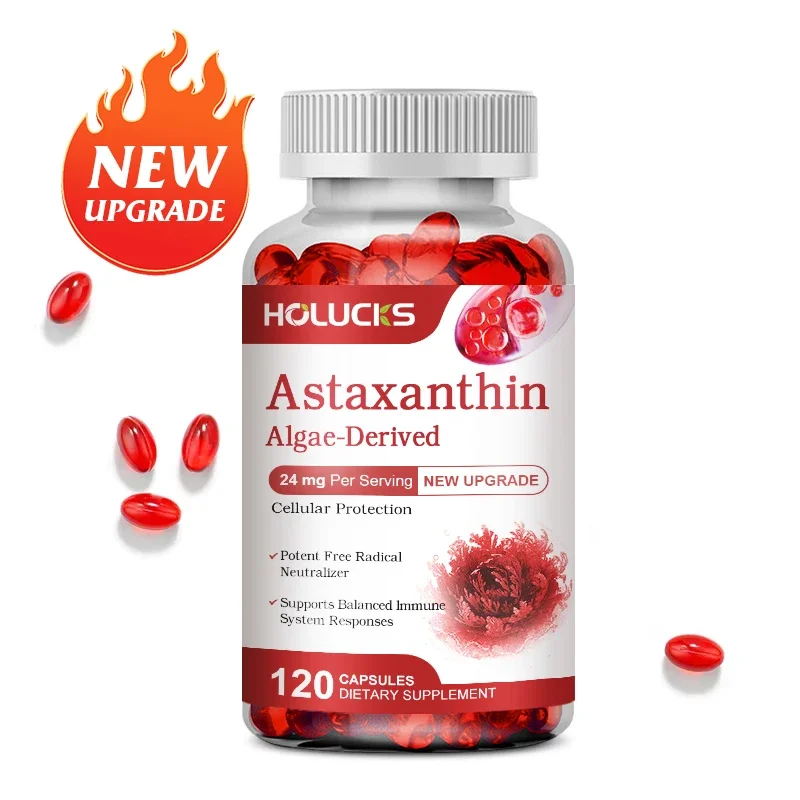 

New Upgrade Astaxanthin Capsules 24mg Promotes Cardiovascular Health & Accelerates Metabolism Upporting Eye, Joint & Skin Health
