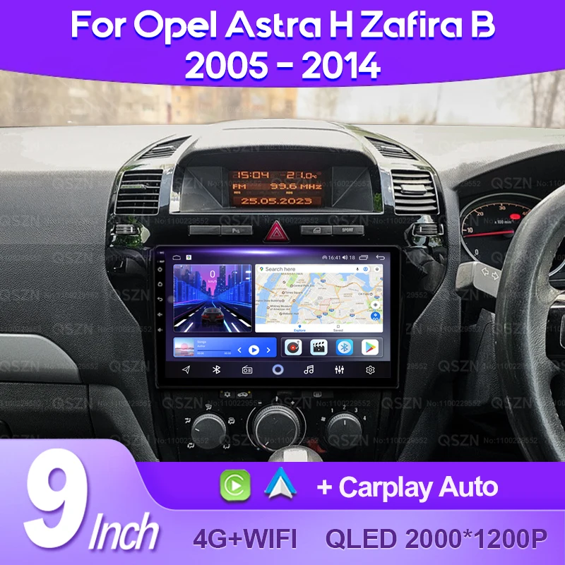 

Автомагнитола QSZN для Opel Astra H Zafira B 2005-2014, автомобильный радиоприемник с голосовым ии, 4G, Wi-Fi, CarPlay, Android, Автомобильный GPS, мультимедийный видеоплеер No 2 Din