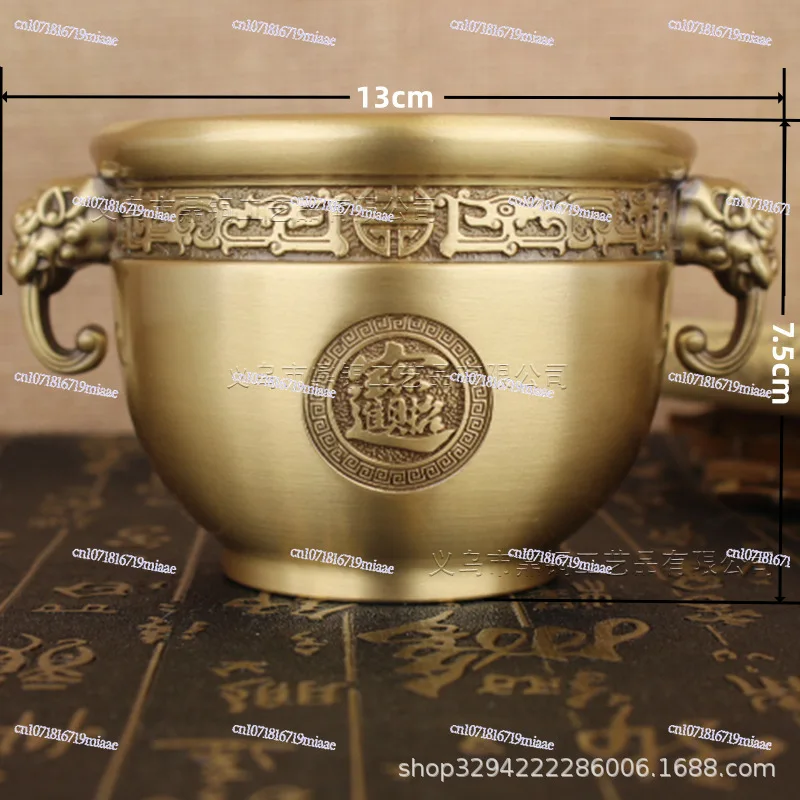 Pure Brass Cornucopia Auspicious World Elephant Trunk Cylinder Lucky Treasure Home Interior Ornament Copper Cylinder Office
