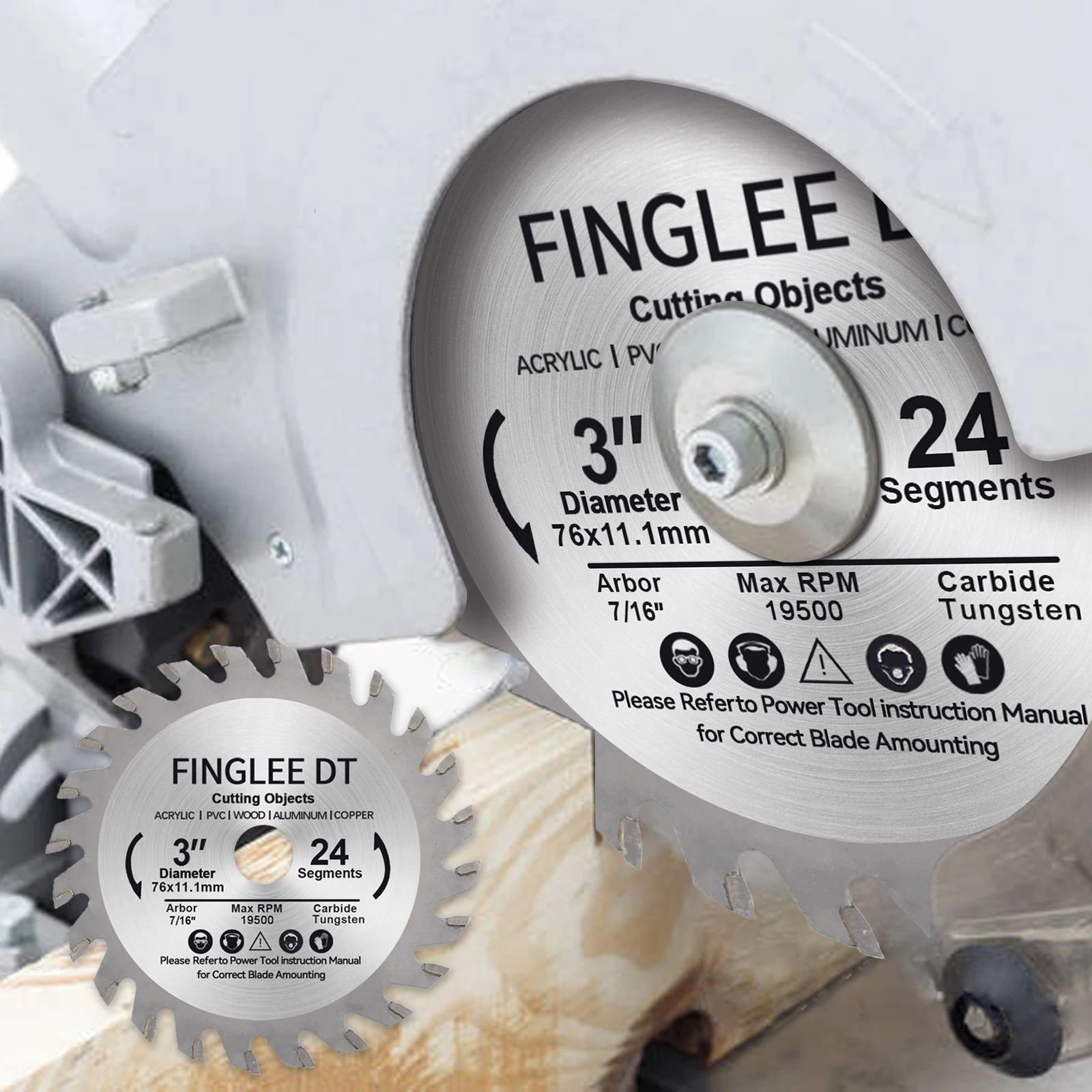 76mm 3in 24T/36T inner 11.1mm TCT Woodworking Mini Circular Saw Blade Acrylic Plastic Cutting Disc General Purpose for Wood