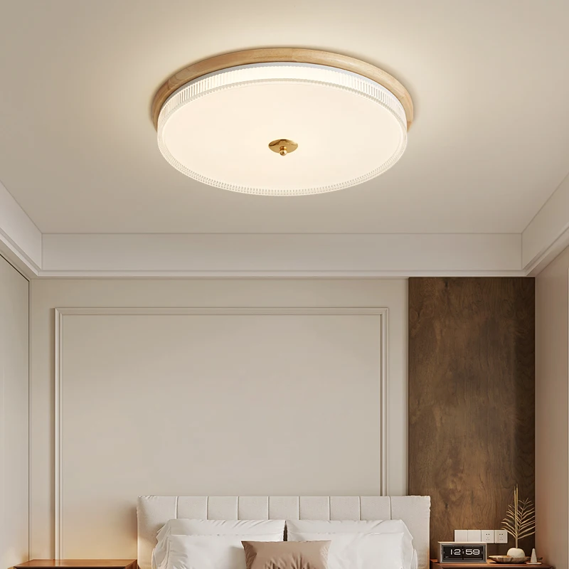 Full Spectrum Eye Protection Walnut Color Bedroom Ceiling Lamp Study Room Chinese Style Master Bedroom Lamp Light Luxury Lamps