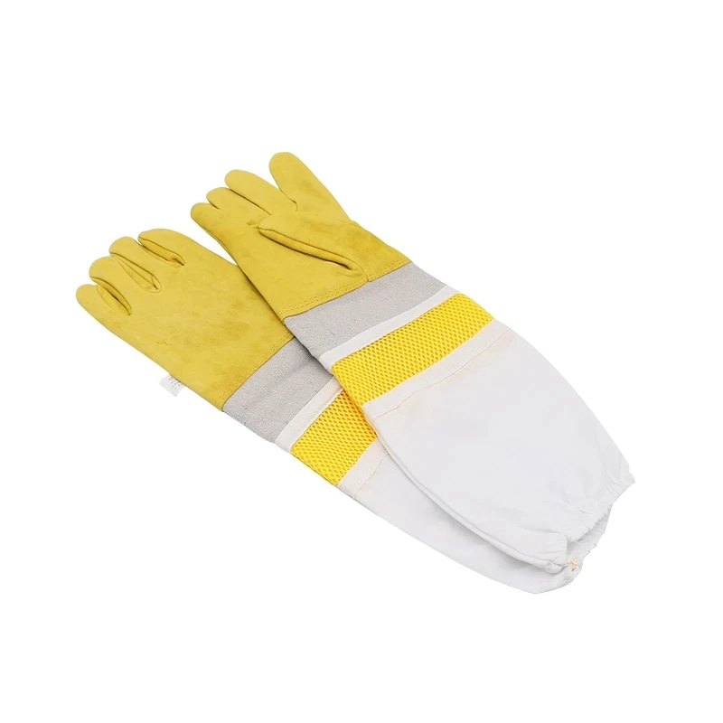 

1 Pair Beekeeping Gloves Sheepskin Protective Sleeves Ventilated Professional Anti Bee Breathable Anti-bee Apiculture Gloves