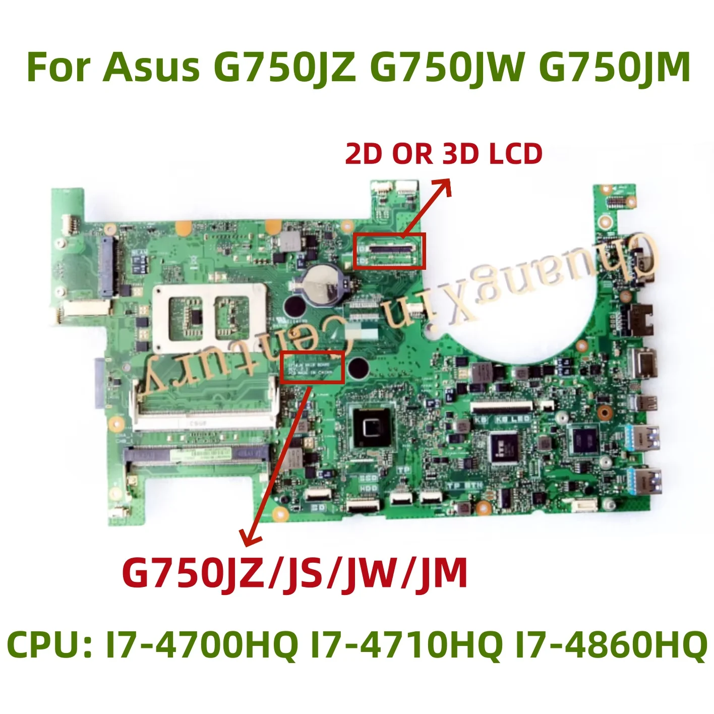 G750J motherboard for Asus G750JZ G750JX G750JW G750JM G750JS G750JYA Laptop with CPU: I7-4700HQ I7-4710HQ I7-4860HQ 100% tested