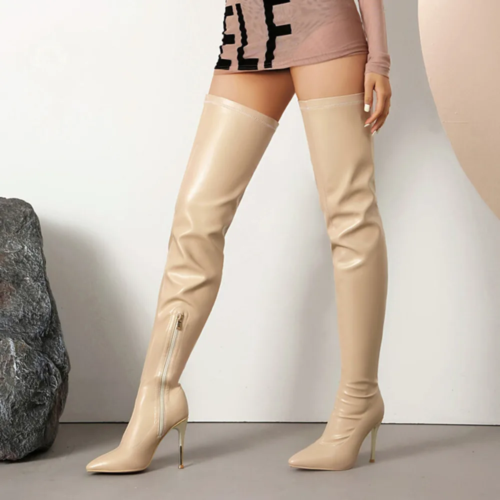 

Nightclub Shoes Sexy Stiletto Heels Candy Color Women Over The Knee Boots