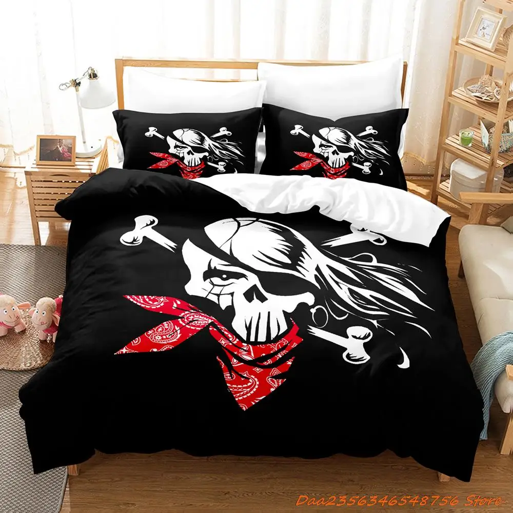 Personelity 2024 Hip Hop human skeleton Renaud Séchan Bedding Set Cartoon Anime three-piece set Adult Kid Bedroom Duvetcover Set