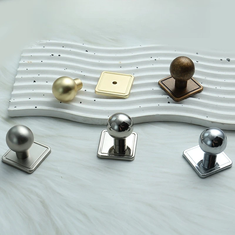Modern Minimalist Gold Silver Bronze Drawer Handles Round Square Cabinet Pulls for Furniture
