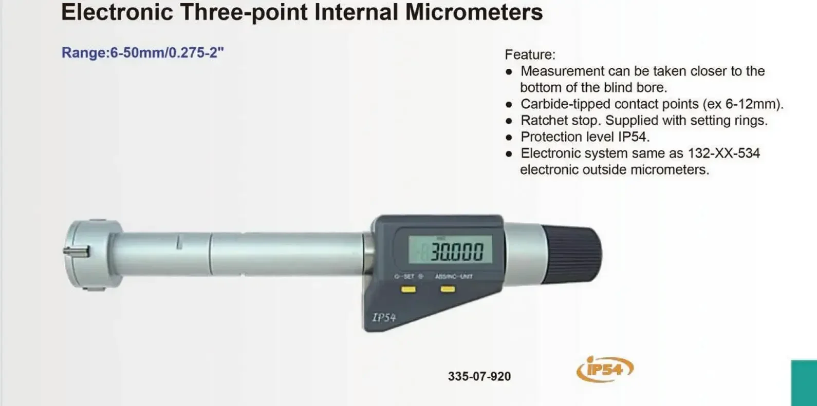 

Measuring range 50-100mm Electronic Three-point Internal Micrometers digital inside micrometers set