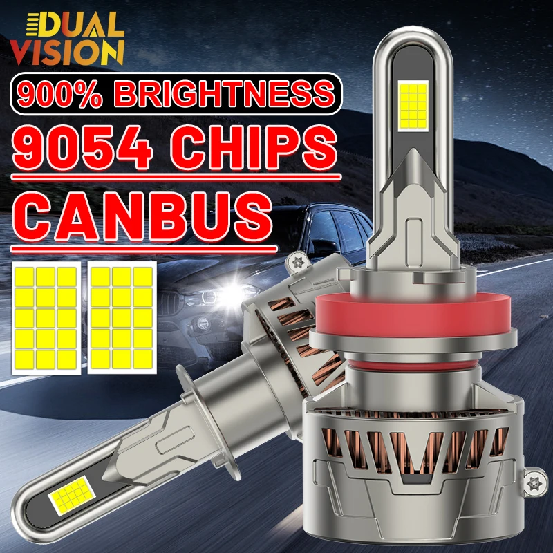 

Dualvision H4 H7 LED Car Headlight Bulb H1 H8 H9 H11 9005 HB3 9012 HIR2 H27 880 881 Canbus 9054 CSP 6000K Super Bright Fog Light