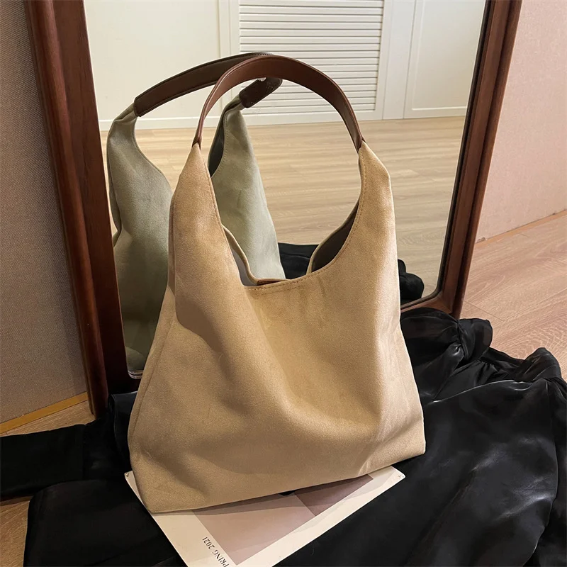 Fashion Female Simple Hobo Bag Underarm Handbags And Shoulder Bag Totes Shopper Commuter Underarm Ins Large Bucket Purse