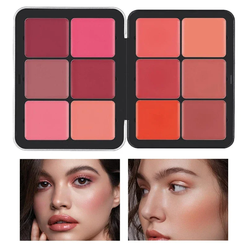 12-Color Iron Box Blusher Plate Multi-Color Cream Blush Lasting Natural Contouring Matte Suitable For Cheek Facial Makeup