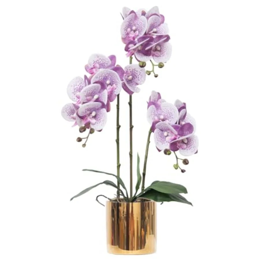 

Artificial Orchid Flowers Set Fake Phalaenopsis Flower Faux Butterfly Orchid Real Touch Orchid for Wedding Home Office Party Ho