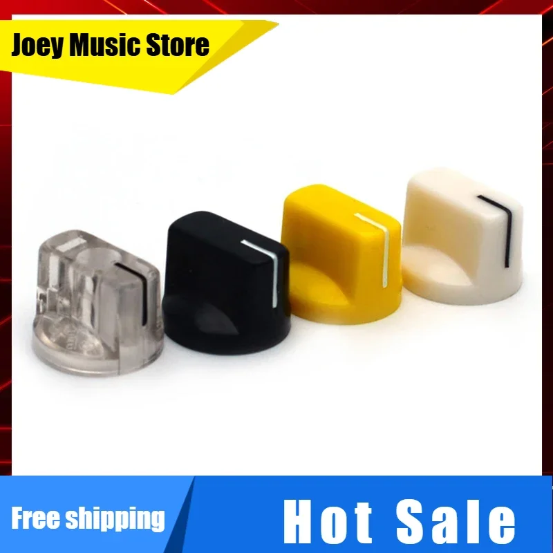 

30Pcs 6.4mm shaft Guitar Effects Pedal Pointer Knob Transparent 1/4" Shaft Set Screw guitar pedal knob