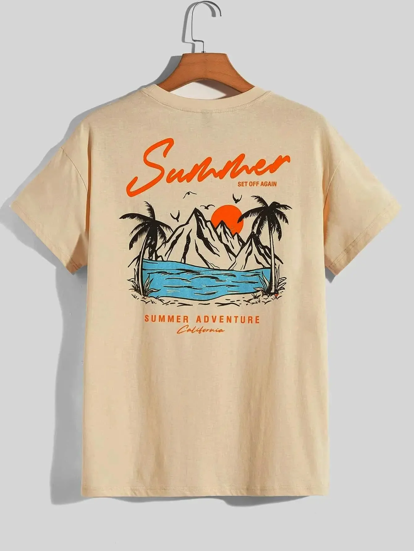 

Summer Adventure California Men's T-shirt Cotton Loose T-shirt Fashion Sportswear Summer Top