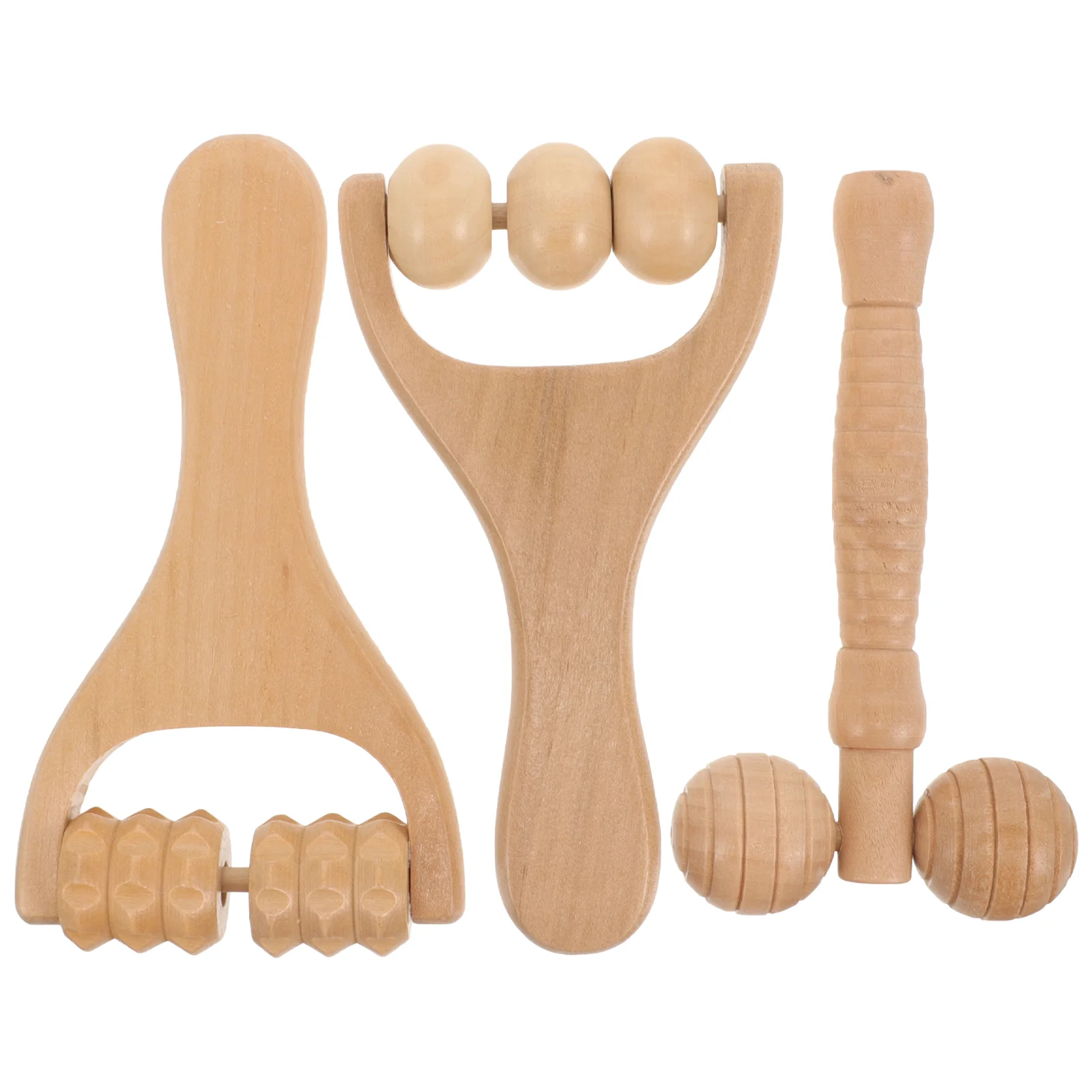 

3 Pcs Massage Roller Reusable Shoulder Massager Foot Small Wooden Household Tool Acupoint Compact Convenient