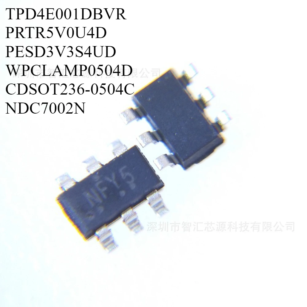 100PCS/LOT TPD4E001DBVR NFY5 SOT23-6  PRTR5V0U4D 4DW PESD3V3S4UD WPCLAMP0504D CDSOT236-0504C NDC7002N new original