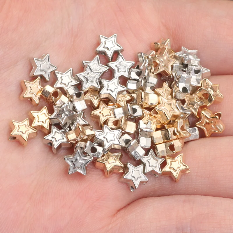 100pcs 7mm CCB Star Plastic Beads Charms Loose Spacer Beads For Jewelry Making Diy Bracelet Necklace Earring Findings Supplies