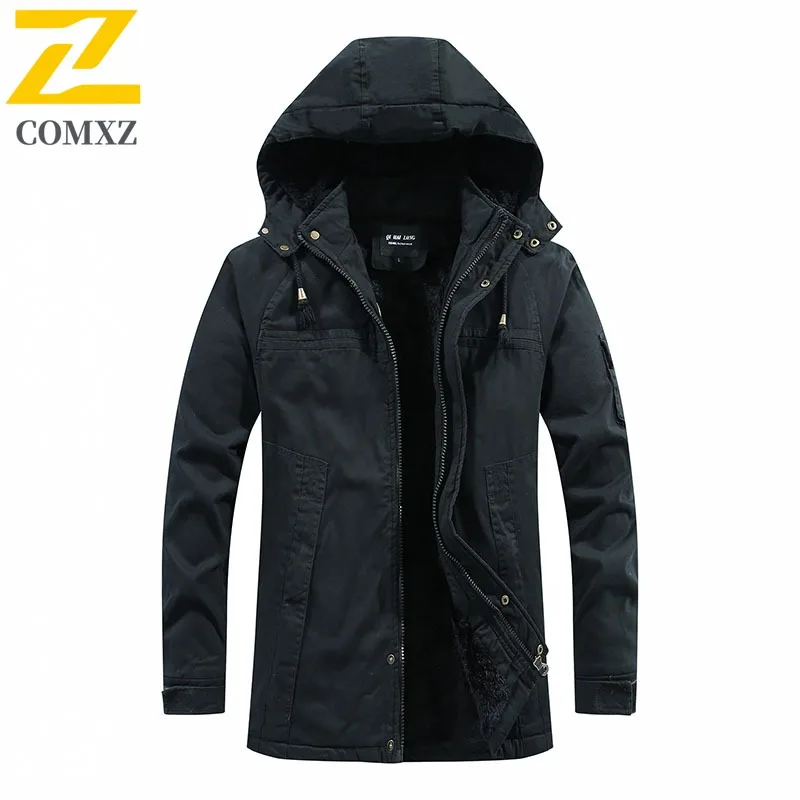 سترة رجالي بتصميم بسيط بغطاء للرأس من COMXZ سترة واقية خفيفة الوزن لتسلق الجبال بتصميم يومي مريح للخريف معطف جديد #4