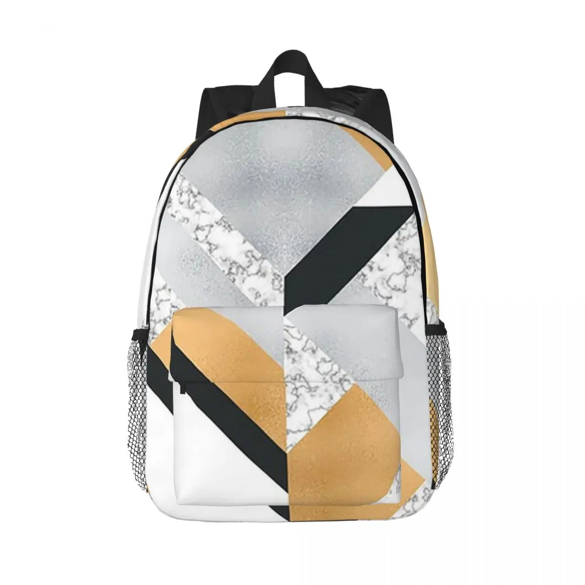 

Abstract Geo (Black, White, Gold, Silver & Marble) Backpacks Teenager Bookbag Students School Bags Laptop Rucksack Shoulder Bag