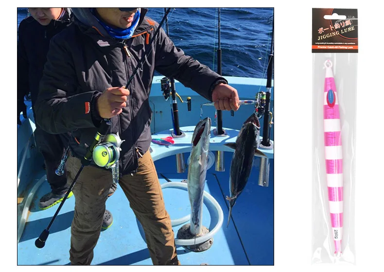 TEASER 200g 300g 500g 600g 750g 1000g J28 Deepsea Big Game Metall Jig Köder leuchtende Vertikale Sinkende Jigging Angeln Köder Isca – Detail 2