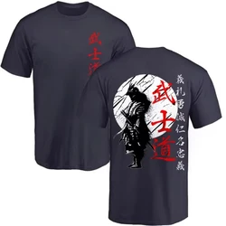 Japan Samurai Spirit T Shirts For Men Japanese Style Back Print Loose Oversized Tops T-shirt Bushido Male Gifts Tee