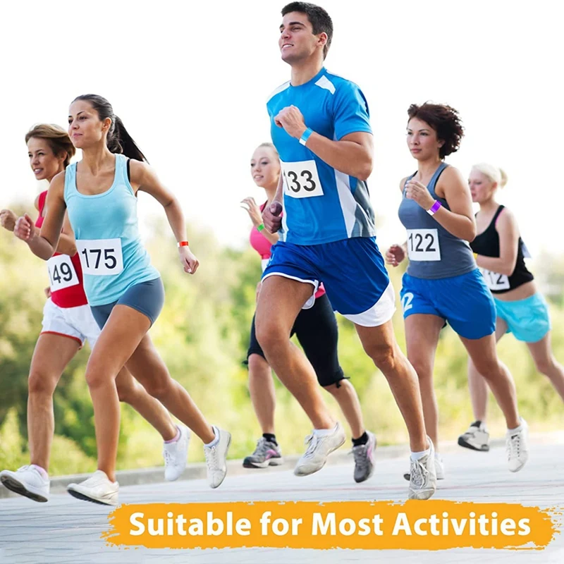 600 Pcs Paper Wristbands For Events,Waterproof Neon Colored Wrist Bands For Concert,Amusement Parks,Adhesive Arm Bands