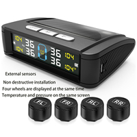 Solar Power TPMS Car Tire Pressure Alarm Monitor Intelligent Auto Security Alarm Digital Tyre Pressure Temperature Warning
