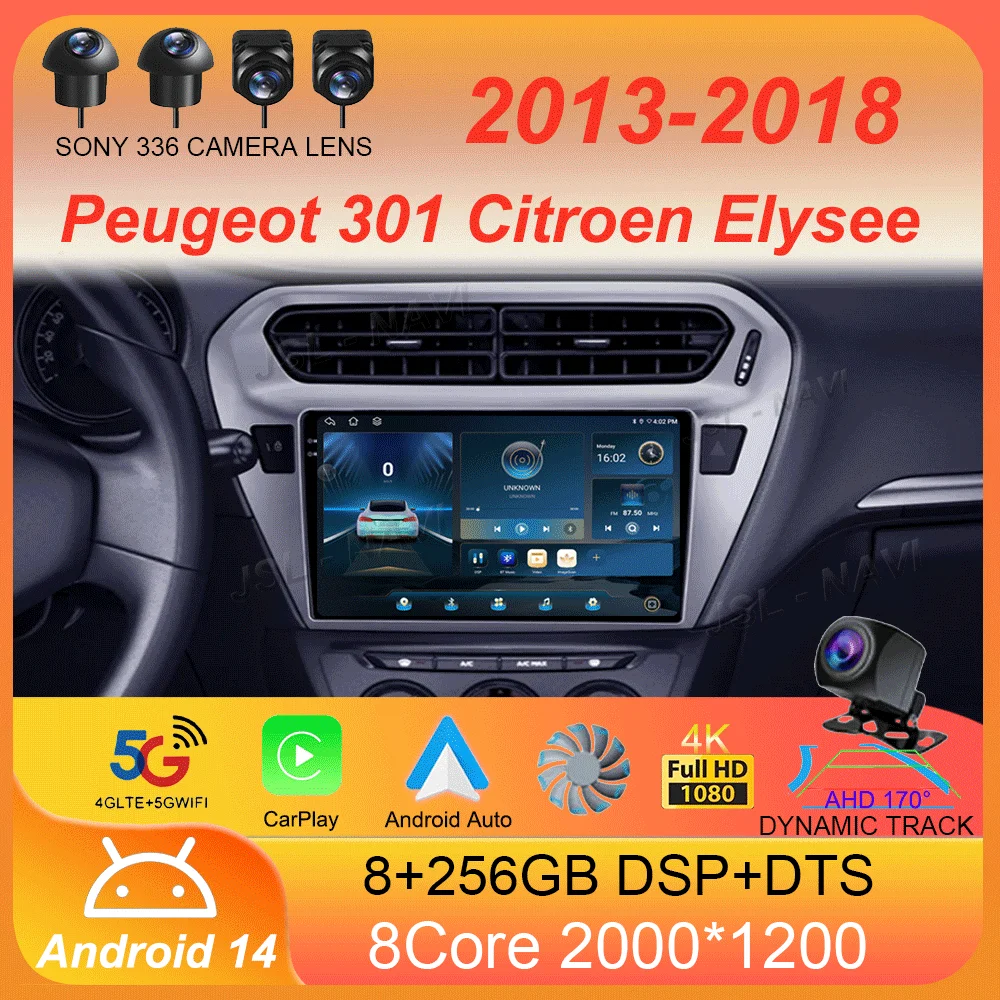 

Car Radio Android 14 For Peugeot 301 Citroen Elysee 2013 2014 2015 2016 2017 2018 Multimedia Player Stereo Carplay 2din Audio BT