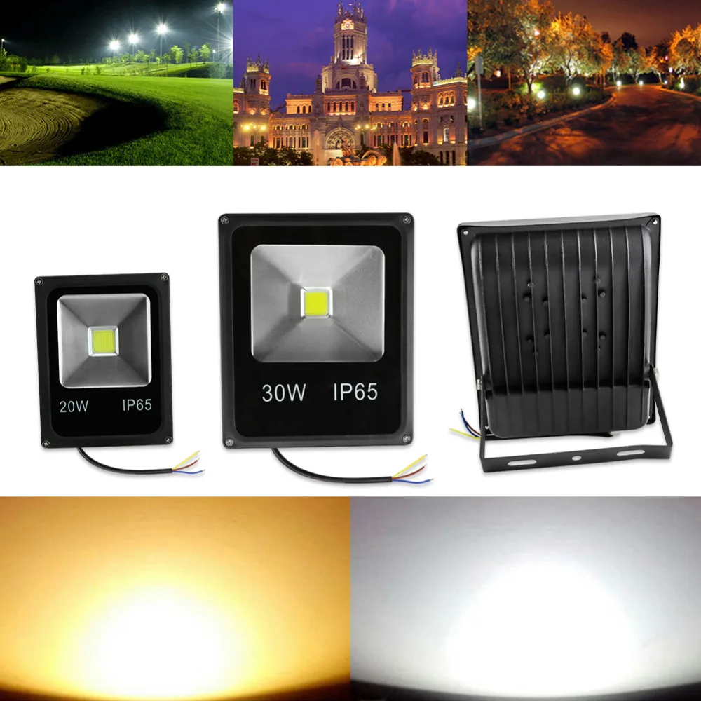 LED كشاف ضوء 10 واط 20 واط 30 واط 50 واط الكاشف LED الأضواء إضاءة خارجية العارض عاكس الجدار مصباح التيار المتناوب 220 فولت حديقة مربع