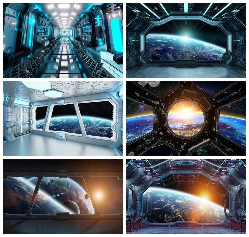 

3D Sci-Fi Futuristic Space Theme Background for Photography Holographic for Tech Events Movies Gaming Backdrop for Studio Shoot