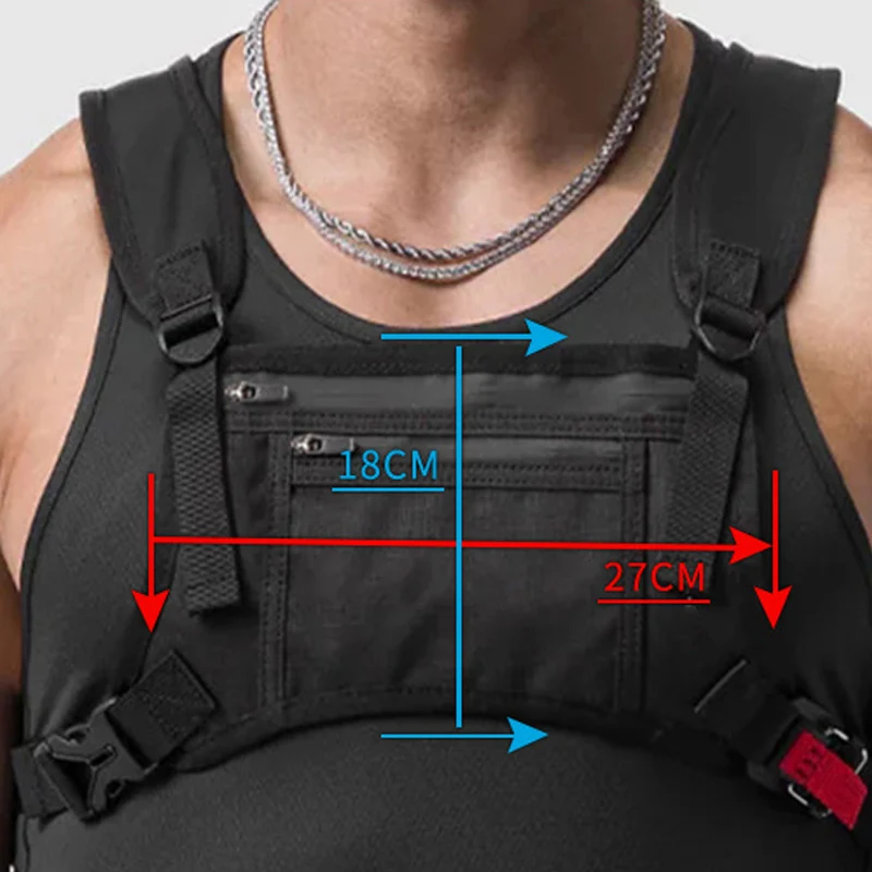 Men\'S Tactical Vest Multi-Functional Chest Bag Fashion Pocket Outdoor Backpack Waterproof Pack Sports Fitness Mobile Pouch