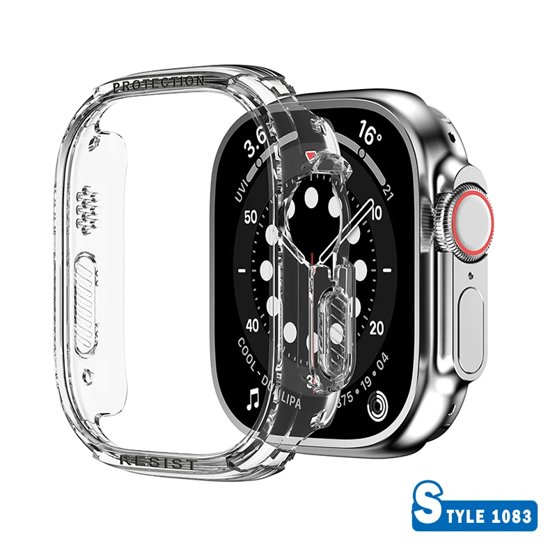 PC Full Cover Case for Apple Watch Ultra 49mm Bumper & 9H HD Tempered Glass Screen Film Protector for iWatch Ultra Accessories