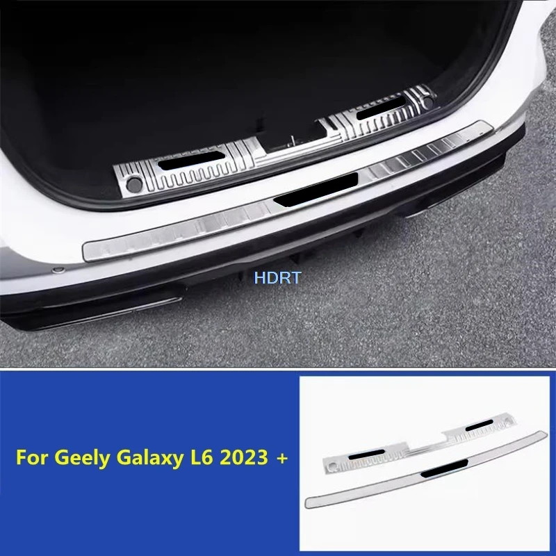 Car Styling Protector Decoration Accessories Rear Bumper Plate Trunk Guard Cover Boot Trim Sticker For Geely Galaxy L6 2023 +