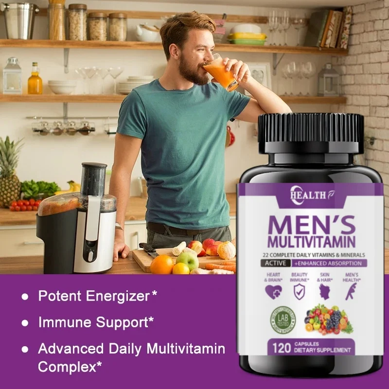 Men s Daily Multivitamin Capsules for Healthy Muscle Body Energy Boost Immune Support