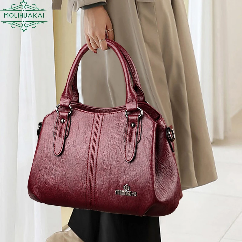 Genuíno grande capacidade casual bolsa de ombro couro crossbody sacos para as mulheres 2022 simples feminino bolsa de compras designer