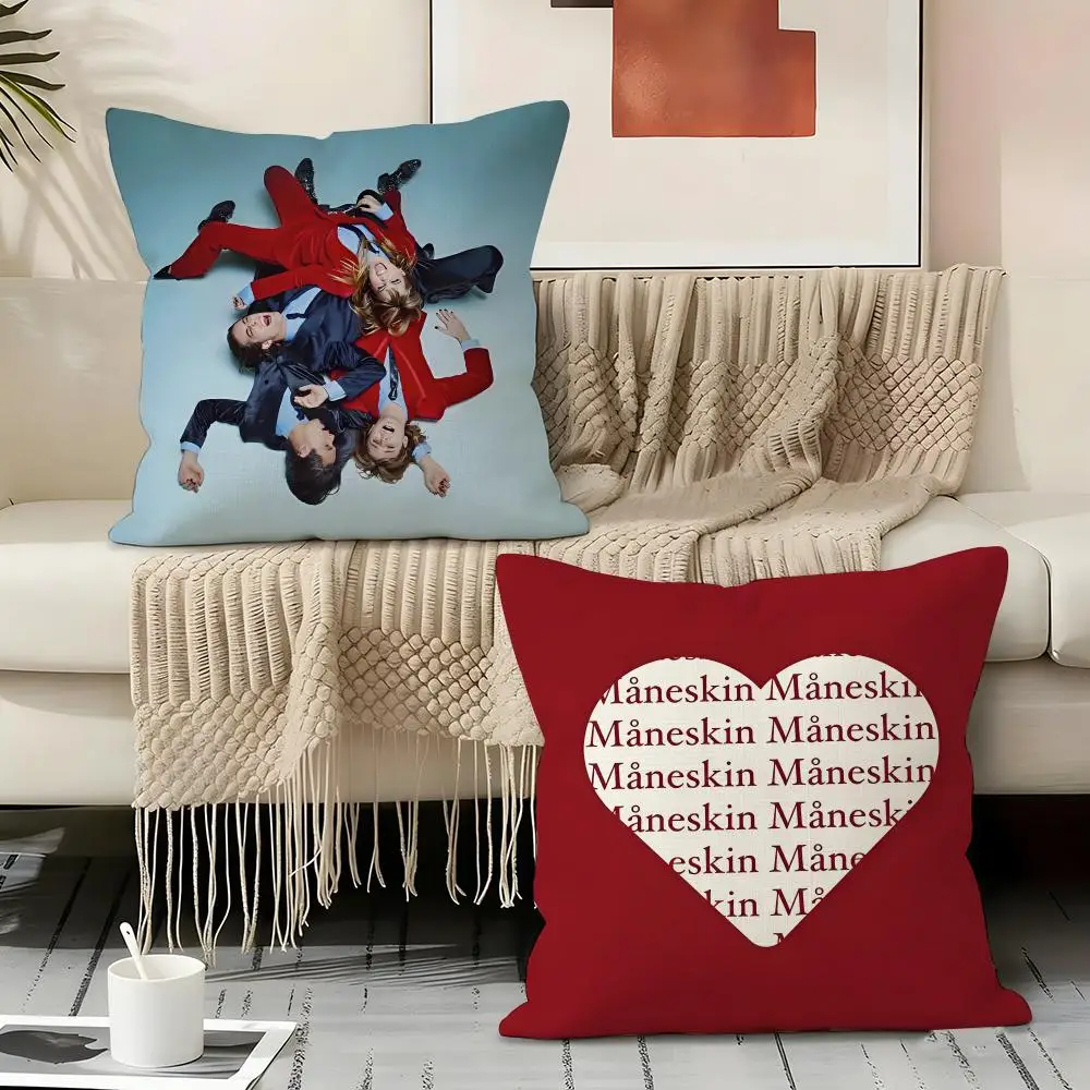 M-MAneskin BAND ROCK Pillow Case Pillowcase, Double-sided Printed, Sofa Cushion, Bedroom Headboard Pillow