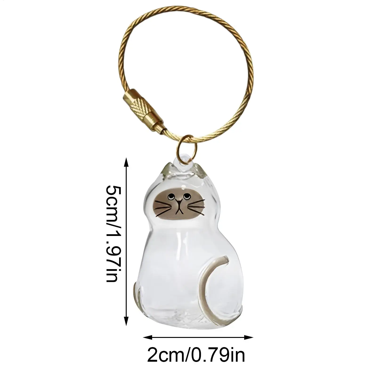Katzenhaar-Aufbewahrungskapsel Schlüsselanhänger zum Sammeln von Tierhaaren Gedenk-Accessoires Einfach Gestalteter Katzenförmiger Schlüsselanhänger – Detail 10
