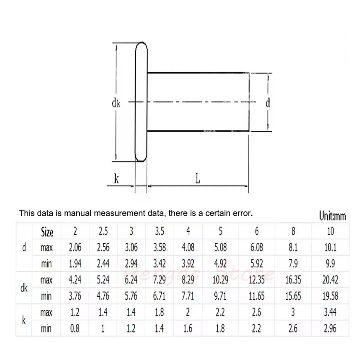 M1.5 M2 M2.5 M3 M4 M5 M6 M8 Copper Solid Rivets Knock Flat Head Rivet Flat Head Copper Rivets Solid Brass Rivet GB109 L=2-50mm