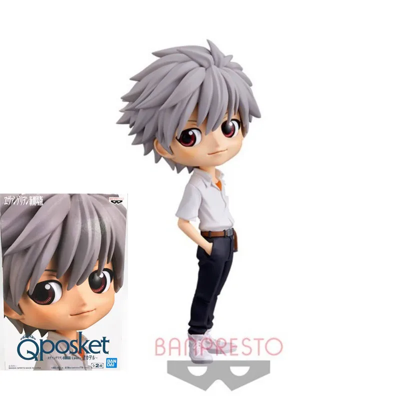 BANDAI Genuine EVA Qposket Anime Figure Nagisa Kaworu School Uniform Action Figure Toys For Boys Girls Kids Christmas Gift Model