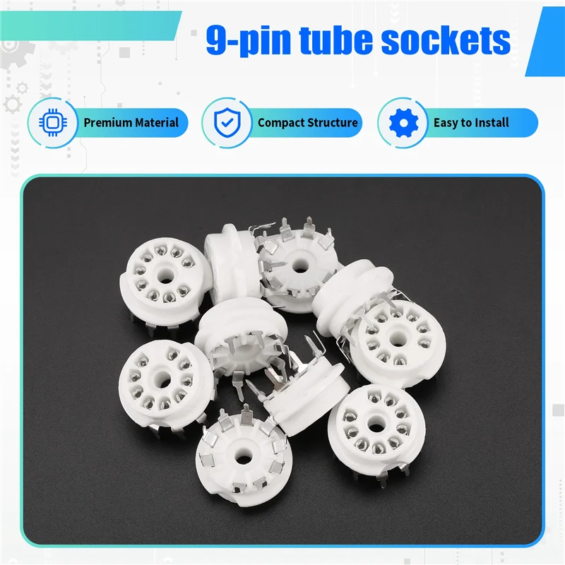 ABFN-10PCS PCB 9-контактный B9A ламповый разъем аудио HIFI DIY усилители для 12AX7 12AU7 12AT7 ECC81 ECC82 ECC83