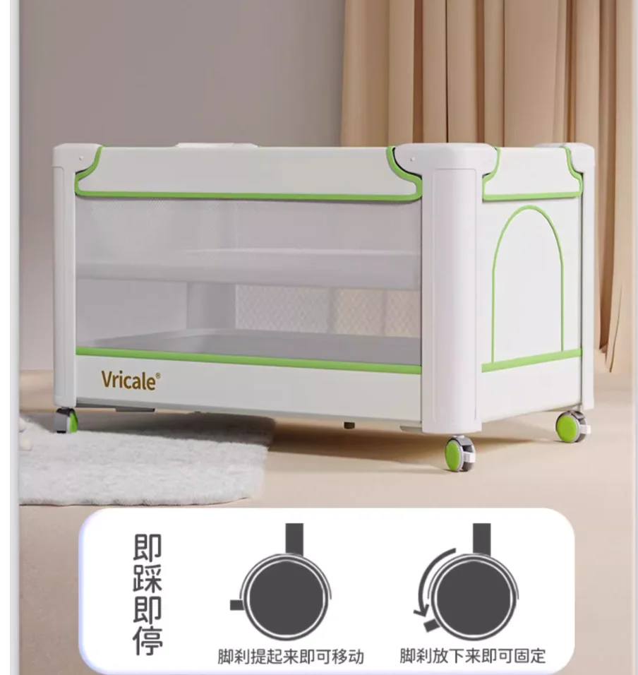 Crib splicing Queen bed Baby bb multi-function portable portable folding crib