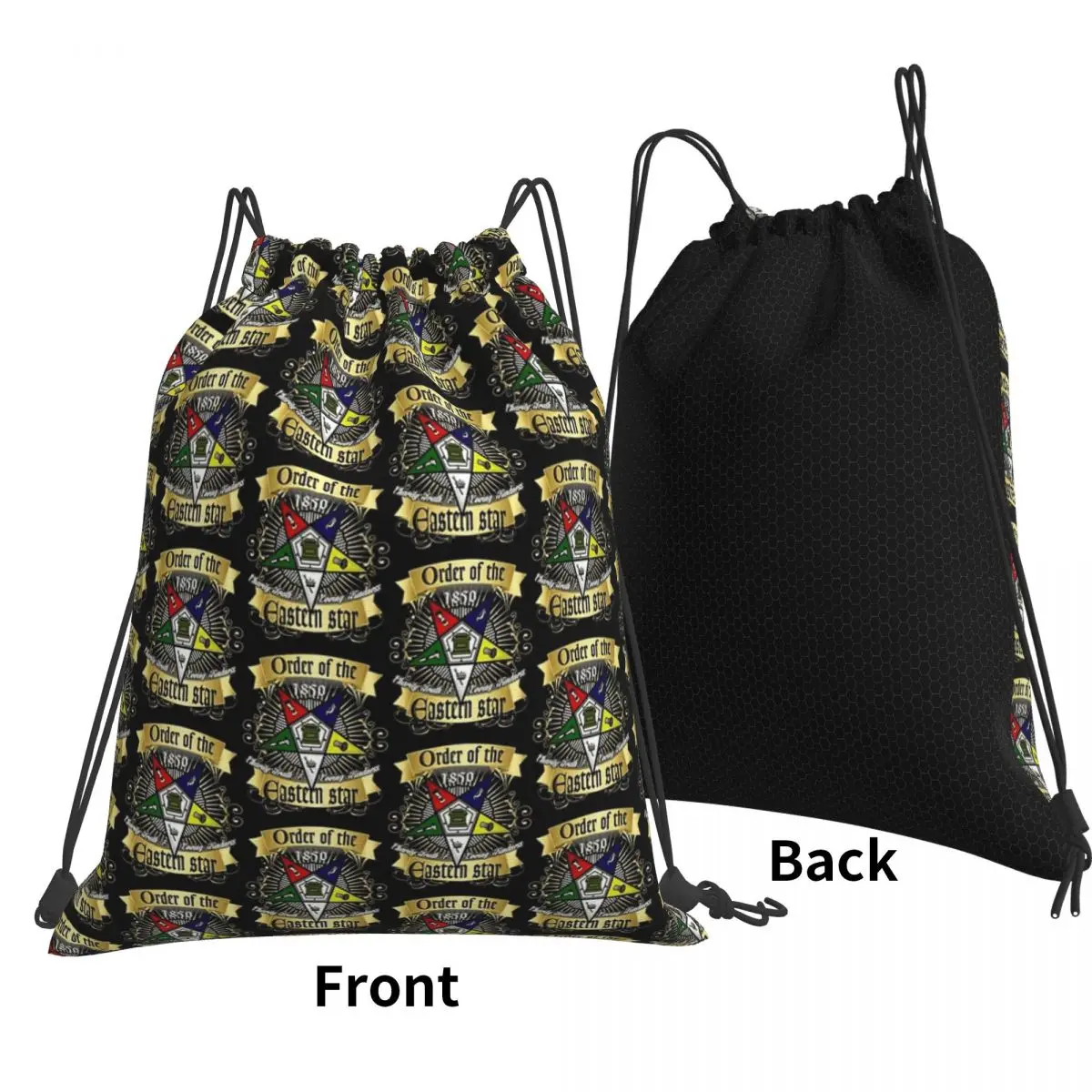 OES Style Order Of The Eastern Star Logo Sistar Freemason Backpacks Fashion Drawstring Bags Sundries Bag
