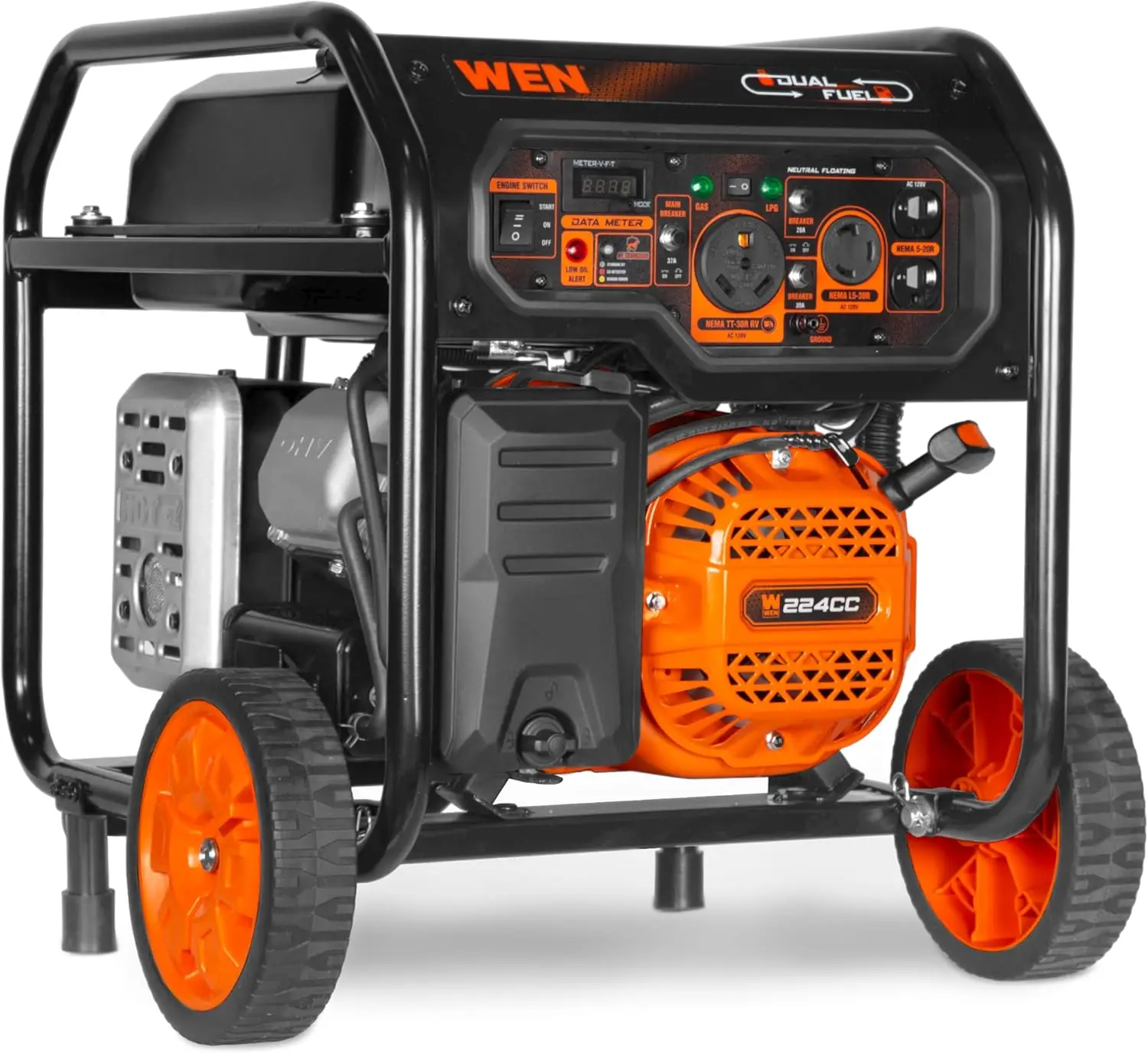 5600-Watt Dual Fuel Electric Start Generator with CO Watchdog 4.3-gallon Gas Tank Provide Up To 12.5 Hours of Half-load Run Time