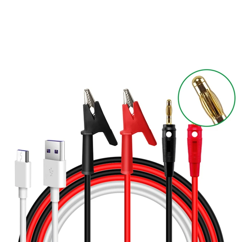 ABEZ X25A New Banana Plug to Alligator Clip Test Cable and Nicro Communication Cable for RD6006 RD6012 RD6024 Output