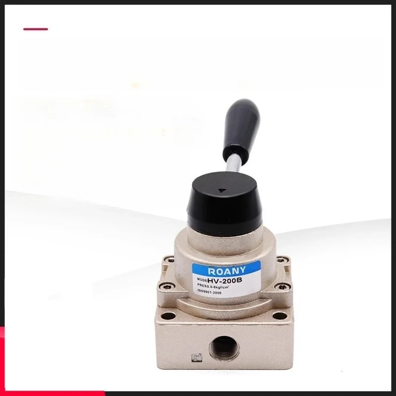 4 Way Directional Control Valve HV-02/03/04, 3 Position Manual Hand Lever for Pneumatic Systems, Air Cylinder Factory Machinery