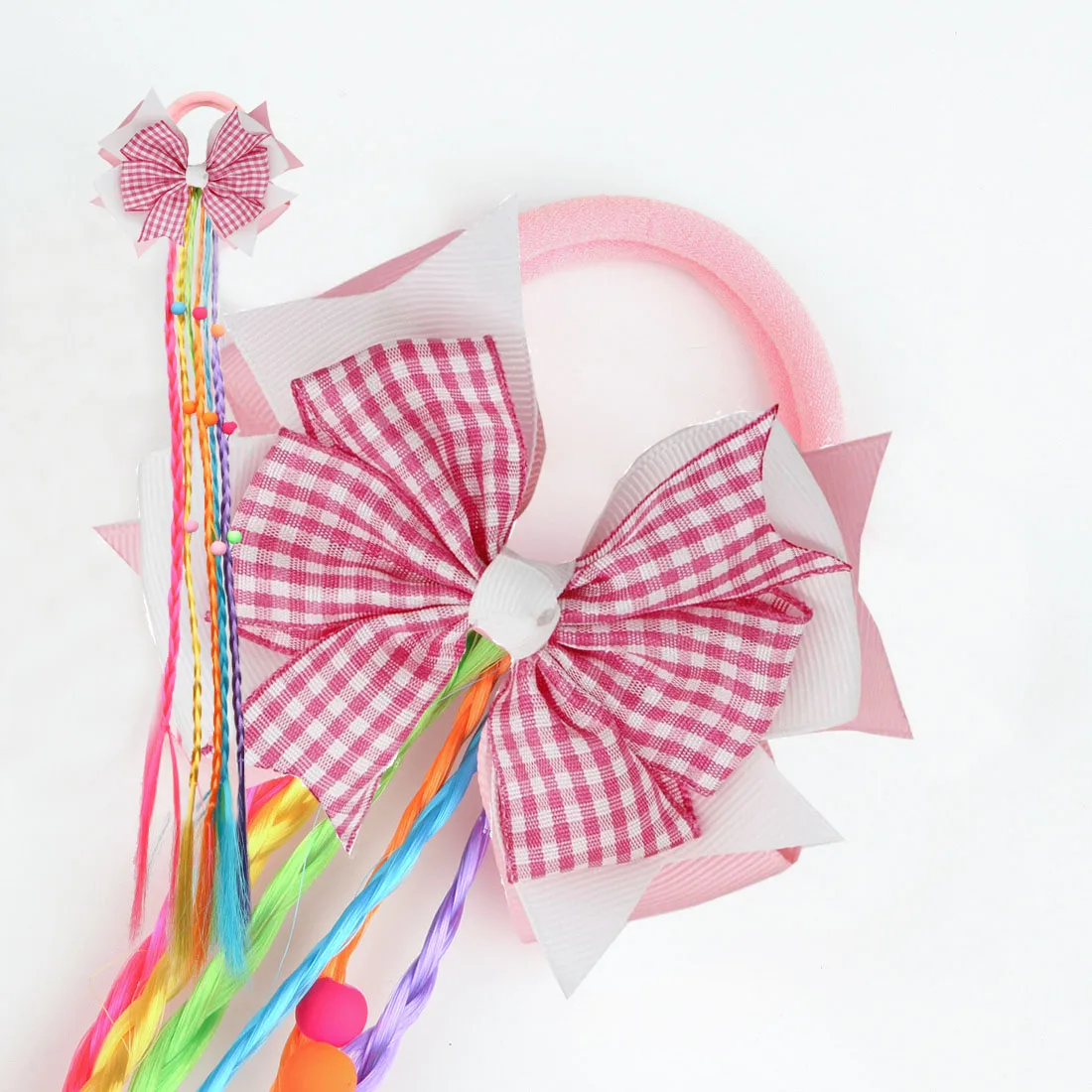NEW Plaid Bows 4INCH School Hair Bows First Day Gingham Ribbon Stacked Bow Hair Clip Hairpin For Baby Girl Accessories