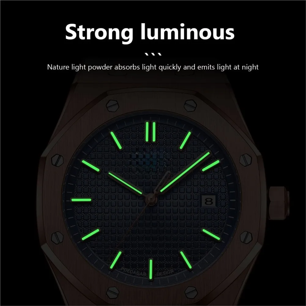 AP Brand Classic Trendy Brand Men\'s Delicacy Watch Waterproof Stainless Steel Wristwatch Luminous Date Mineral Glass Watch Gift