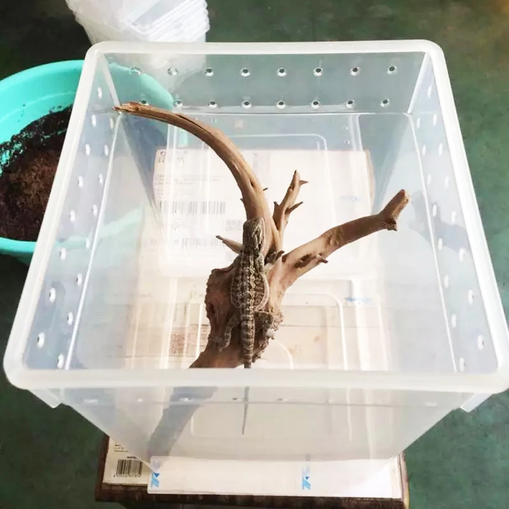 

Transparent Reptile Box Lightweight Ventilated Breeding Amphibians Storage Case For Lizard Spider Quarantine Transport Pet