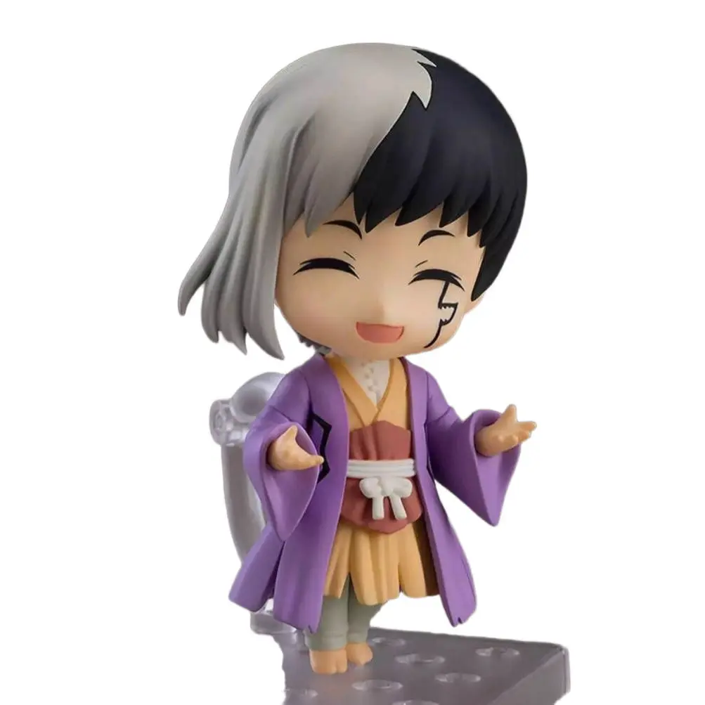 Dr.Stone Series Asagiri Gen Anime Character Q Version 1816 Action Figure Interchangeable Face Desktop Ornament Model Toy Gifts